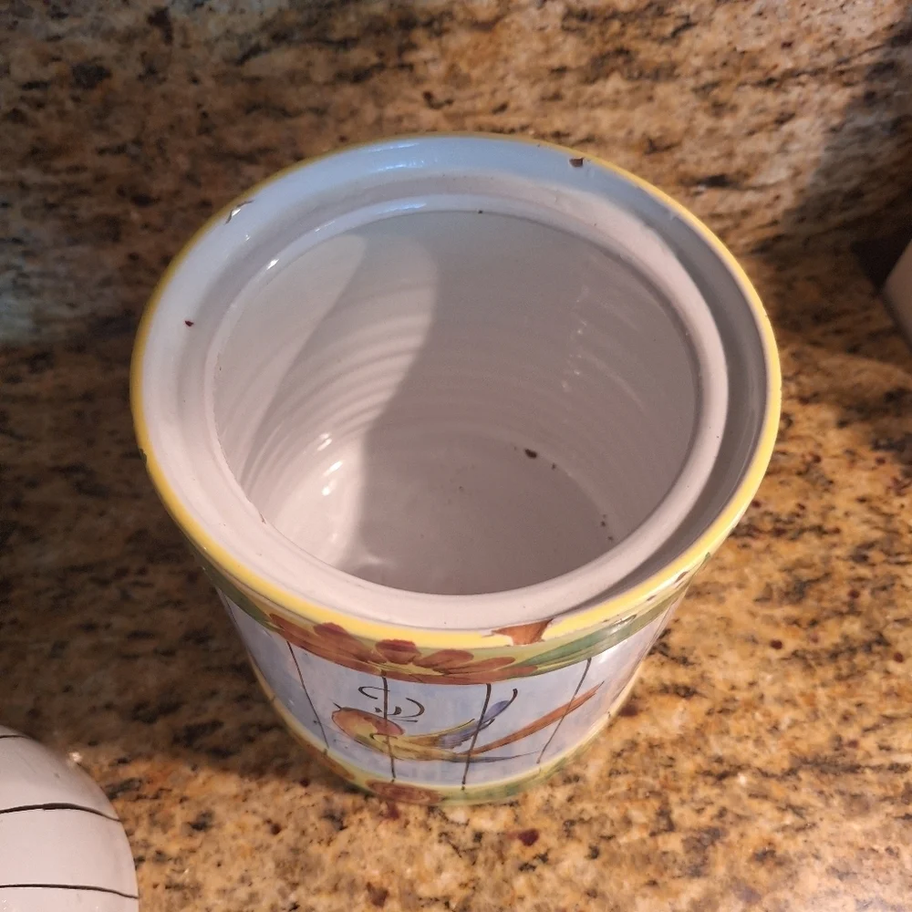 Italian Handpainted Biscuit canister